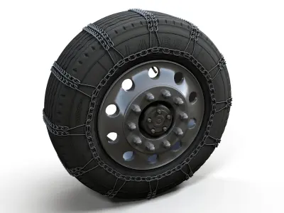 Snow chain truck wheels 3D model
