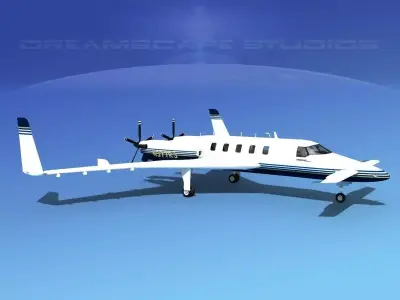 Beechcraft Starship 2000 T07 3D model