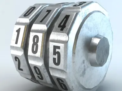 Counter wheel Low-poly 3D model