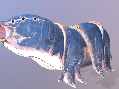 LAZY Giant Blue Worm Multi Action 3D model
