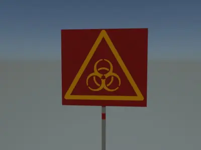 sign biohazard Free low-poly 3D model