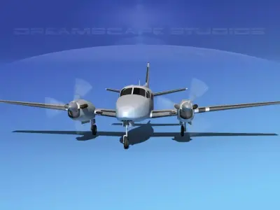 Beechcraft King Air 100 Bare Metal 3D model