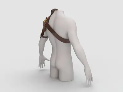 Male Leather Pauldron 3D model