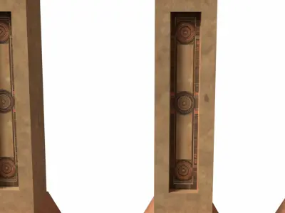 Ancient Fantasy Gate Low-poly 3D model