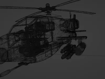 3D fighter helicopter Low-poly 3D model