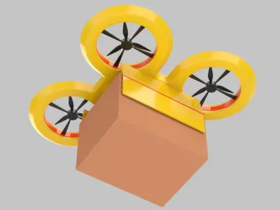 Package Delivery Futuristic Drone  3D model