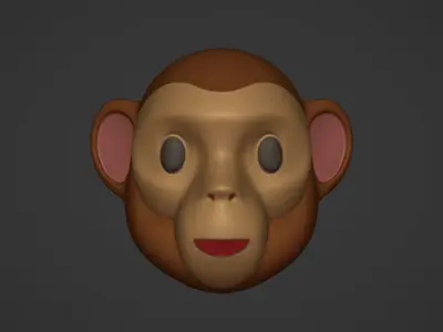 Monkey Head Emoji Low-poly 3D model