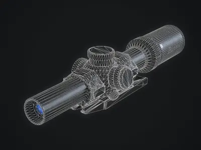 Sniper Scope Burris M-Tac 1-4X24  Low-poly 3D model