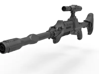 Klingon Assassin Rifle from Star Trek The Undiscovered Country 3D model