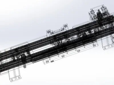 With jacking and cleaning function conveyor 3D model