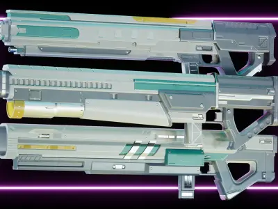 Modern Sci-Fi Rifles Bundle 3 3D model