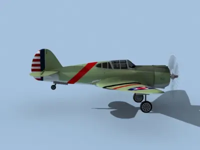 Curtiss P-36C Hawk V08 USAAF 3D model