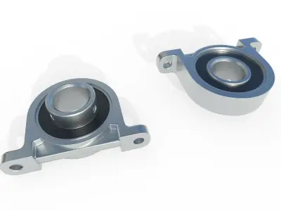 Flange Bearing 03 Low-poly 3D model