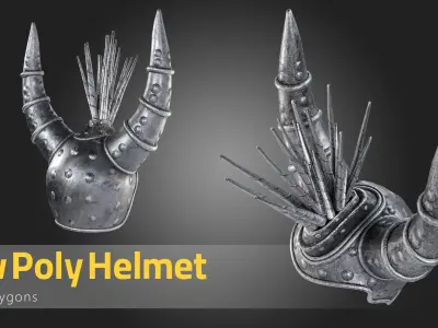 Low poly helmet Game asset Free low-poly 3D model