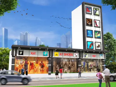 cummercial building three Low-poly 3D model