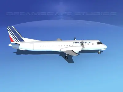 SAAB 2000 Air France 3D model