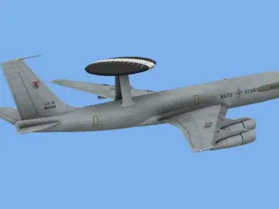 E-3 AWACS Low-poly 3D model