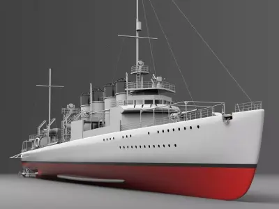 Watercraft 3 - Destroyer Ship 3D model