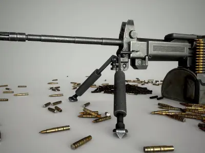 Negev Machine Gun Low-poly 3D model