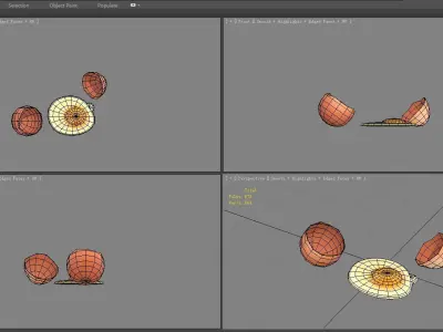 Cartoon fried egg - egg yolk - broken egg - eggshell  Low-poly 3D model