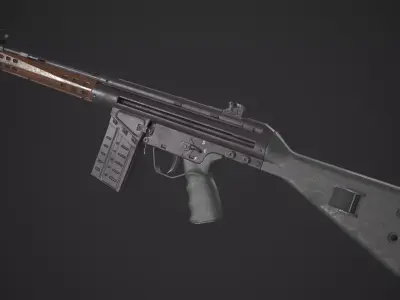 Heckler and Koch Gewehr 3 A3 Low-poly 3D model