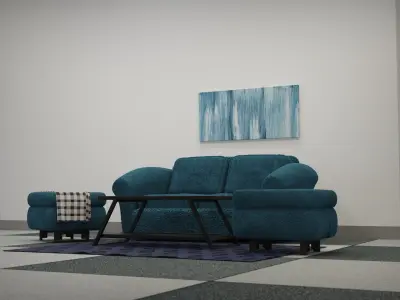 Sofa-01-vintage modern living room furniture Free 3D model