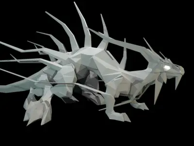 Lizard Dragon LARGE Low-poly 3D model