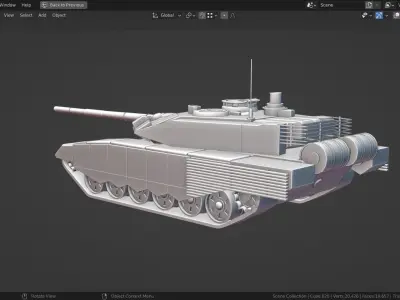T90 TANK BASE MESH Low-poly 3D model