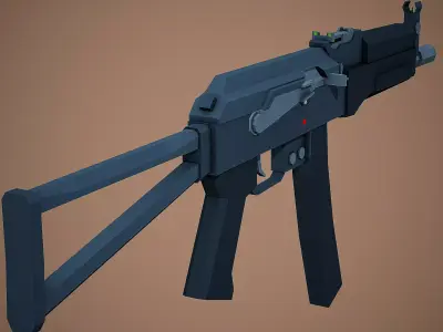 Stylized PP19 Vityaz SMG Low Poly Mobile Ready Low-poly 3D model