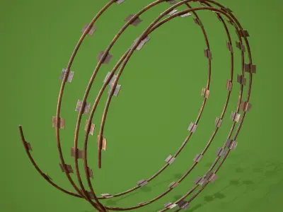 Barbed Wire Kit Low-poly 3D model