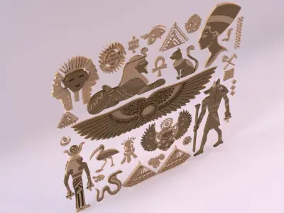 Egyptian Symbols - 052 Low-poly 3D model