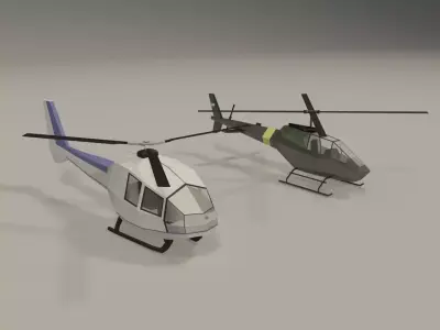 Lowpoly Helicopters Pack Low-poly 3D model