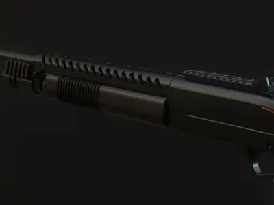 Lever Action Shotgun Low-poly 3D model