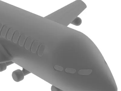 Aeroplane airplane Low-poly 3D model