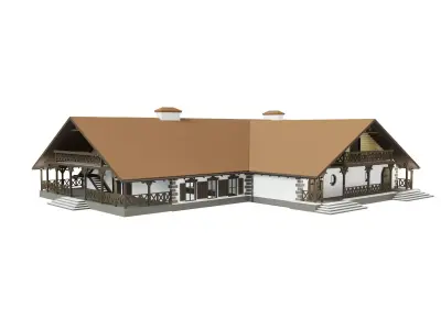 Restaurant of Ukrainian national cuisine low-poly 3D model