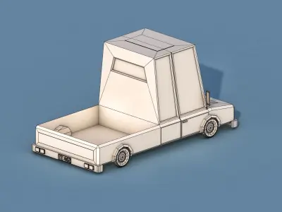 Cartoon Open Car Free low-poly 3D model