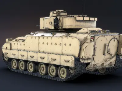 M2A2 Bradley LOD1 Low-poly 3D model