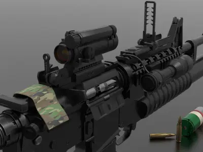 M203 Grenade Launcher Fps-Tps Low-poly 3D model