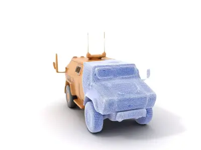 Desert Armored Vehicle model pack Low-poly 3D model