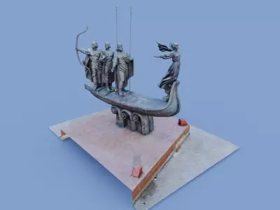 3D Monument to Founders of Kyiv - Kyiv Ukraine 3D model