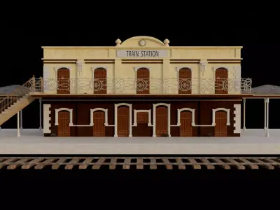 Colonial Metro Train Station and Waiting Area 3D model