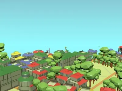 Konoha Naruto in Loupolli style Free low-poly 3D model