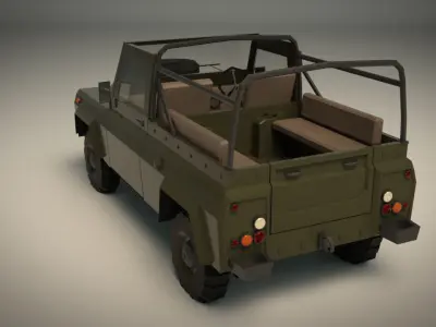 Low Poly Military Truck 03 Low-poly 3D model
