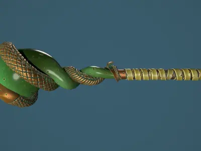 Snake mace Low-poly 3D model