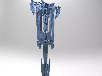 Alien Sci-fi base platforms 10 3D model