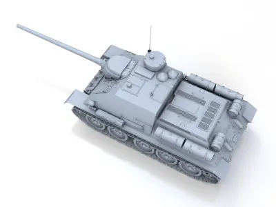 SU-100 - Soviet Tank Destroyer  3D model