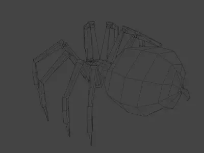 Terrifying spider for horror Free low-poly 3D model