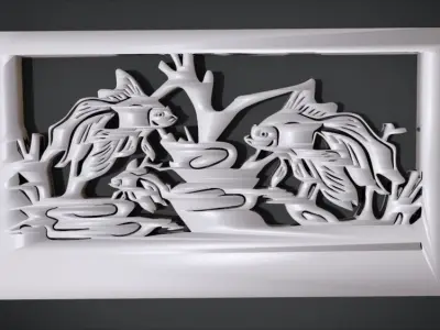 Ornament Fish Furniture Low-poly 3D model