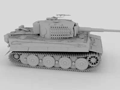 Fully built Panzer Tiger Tank Late 1944 Clay 3D model