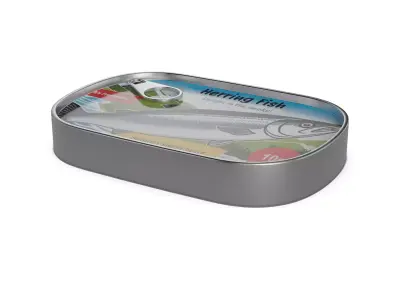 Smoked fish and seafood Smoked Herring Low-poly 3D model